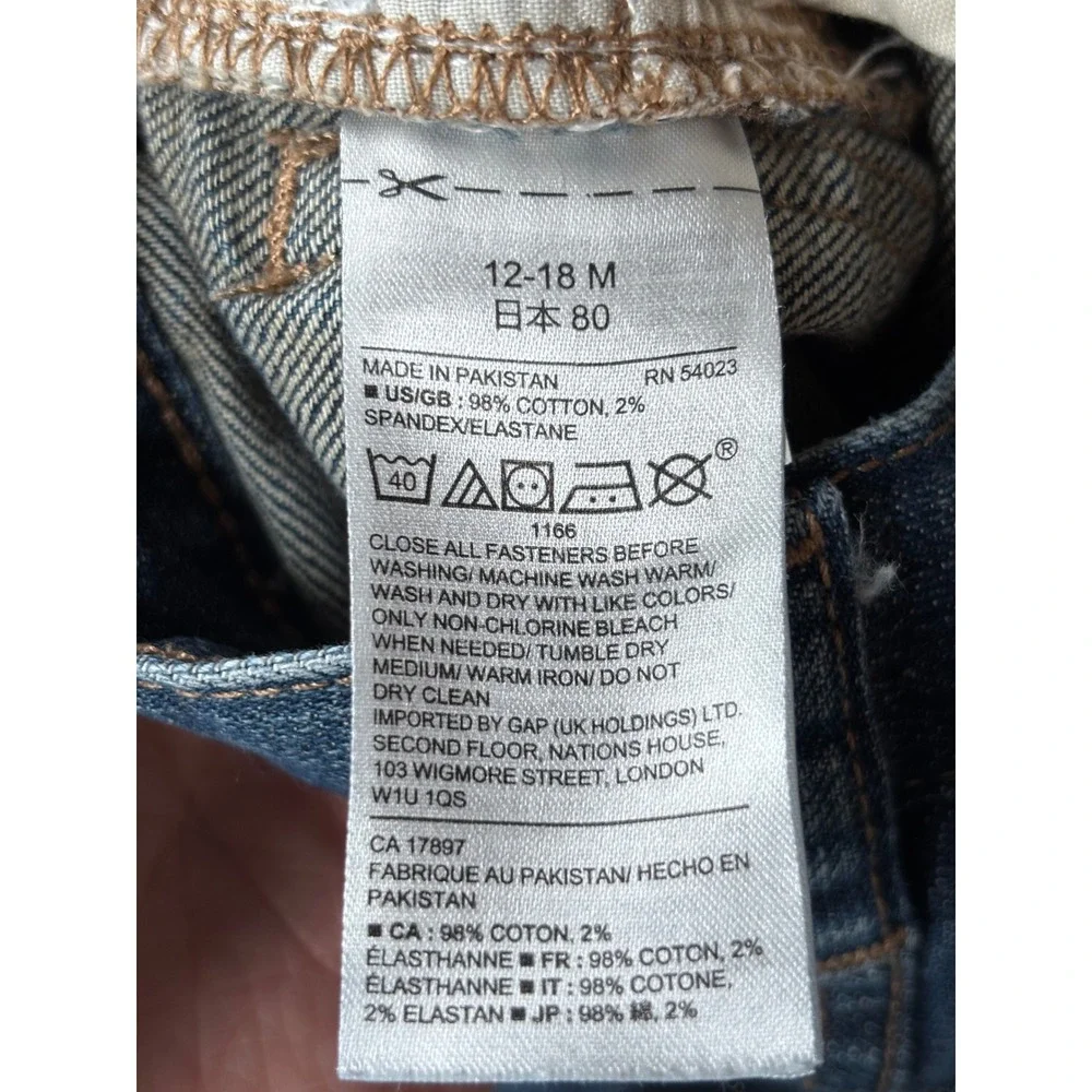 Baby Gap Dark Wash Denim Jeans Kids Size 12 18 Months Straight Leg Toddler‎